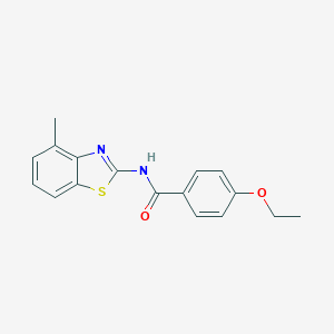 molecular formula C17H16N2O2S B310952 4-ethoxy-N-(4-methyl-1,3-benzothiazol-2-yl)benzamide 
