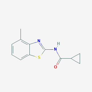 molecular formula C12H12N2OS B310954 N-(4-methyl-1,3-benzothiazol-2-yl)cyclopropanecarboxamide 