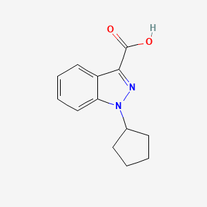 molecular formula C13H14N2O2 B3109540 1-cyclopentylindazole-3-carboxylic Acid CAS No. 173600-15-2