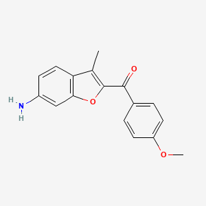 molecular formula C17H15NO3 B3109632 (6-Amino-3-methylbenzofuran-2-yl)(4-methoxyphenyl)methanone CAS No. 174344-80-0