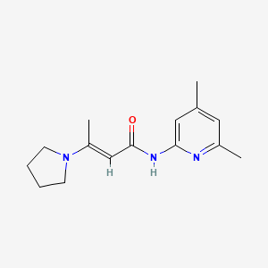 molecular formula C15H21N3O B3109644 (E)-N-(4,6-dimethylpyridin-2-yl)-3-pyrrolidin-1-ylbut-2-enamide CAS No. 174454-35-4