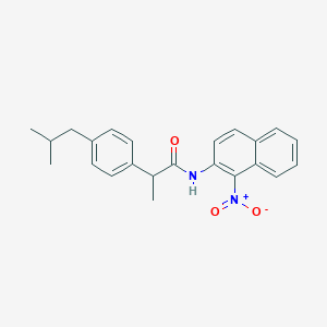 molecular formula C23H24N2O3 B310972 2-[4-(2-methylpropyl)phenyl]-N-(1-nitronaphthalen-2-yl)propanamide 