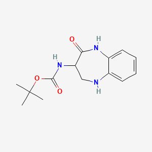 molecular formula C14H19N3O3 B3109741 3-Tert-butoxycarbonylamino-1,3,4,5-tetrahydrobenzo[b][1,4]diazepin-2-one CAS No. 175211-39-9