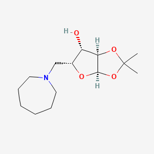 molecular formula C14H25NO4 B3109744 (3aR,5R,6S,6aR)-5-[(azepan-1-yl)methyl]-2,2-dimethyl-tetrahydro-2H-furo[2,3-d][1,3]dioxol-6-ol CAS No. 175229-82-0