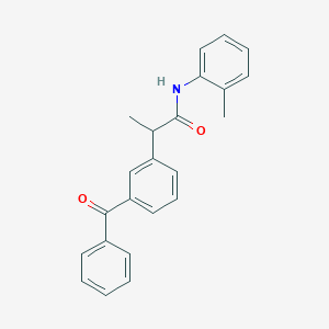 molecular formula C23H21NO2 B310981 2-(3-benzoylphenyl)-N-(2-methylphenyl)propanamide 