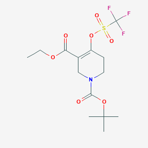 molecular formula C14H20F3NO7S B3109843 1-(tert-Butyl) 3-ethyl 4-(((trifluoromethyl)sulfonyl)oxy)-5,6-dihydropyridine-1,3(2H)-dicarboxylate CAS No. 176525-98-7