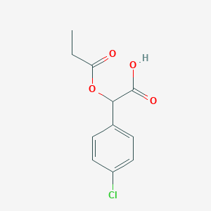 molecular formula C11H11ClO4 B310987 2-(4-Chlorophenyl)-2-propanoyloxyacetic acid 