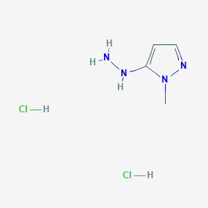 molecular formula C4H10Cl2N4 B3109961 5-Hydrazino-1-methyl-1H-pyrazole dihydrochloride CAS No. 1778734-62-5