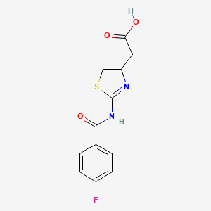 molecular formula C12H9FN2O3S B3109990 {2-[(4-Fluorobenzoyl)amino]-1,3-thiazol-4-YL}acetic acid CAS No. 177957-48-1