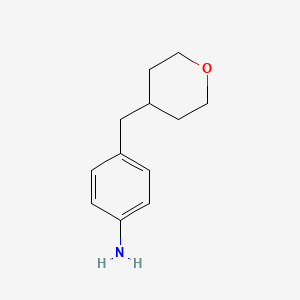 molecular formula C12H17NO B3110023 4-(Tetrahydro-pyran-4-ylmethyl)-phenylamine CAS No. 1780609-31-5