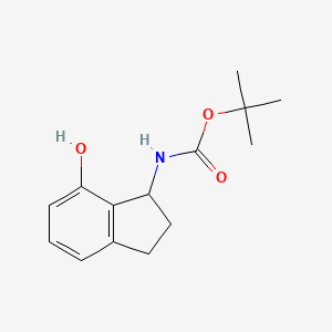 molecular formula C14H19NO3 B3110161 叔丁基 (7-羟基-2,3-二氢-1h-茚-1-基)氨基甲酸酯 CAS No. 1785367-12-5