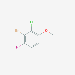 molecular formula C7H5BrClFO B3110163 2-Bromo-3-chloro-1-fluoro-4-methoxybenzene CAS No. 1785613-56-0