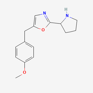 molecular formula C15H18N2O2 B3110185 5-(4-Methoxybenzyl)-2-(pyrrolidin-2-yl)oxazole CAS No. 1785763-49-6
