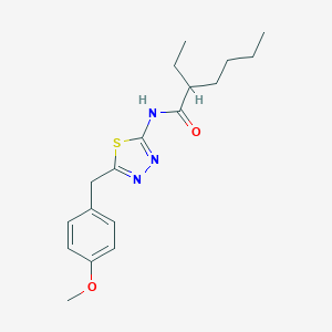 molecular formula C18H25N3O2S B311021 2-ethyl-N-[5-(4-methoxybenzyl)-1,3,4-thiadiazol-2-yl]hexanamide 