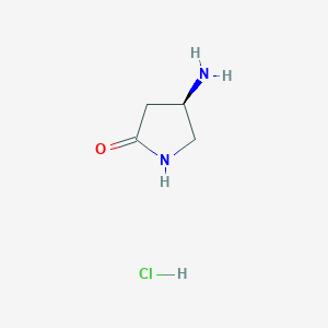 molecular formula C4H9ClN2O B3110226 (R)-4-aminopyrrolidin-2-one hydrochloride CAS No. 1788058-41-2