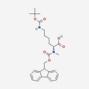 molecular formula C27H34N2O6 B3110298 (R)-2-((((9H-Fluoren-9-yl)methoxy)carbonyl)(methyl)amino)-6-((tert-butoxycarbonyl)amino)hexanoic acid CAS No. 1793105-27-7