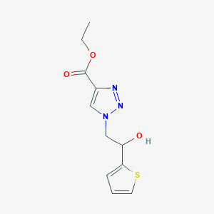 molecular formula C11H13N3O3S B3110342 ethyl 1-[2-hydroxy-2-(2-thienyl)ethyl]-1H-1,2,3-triazole-4-carboxylate CAS No. 1794664-54-2