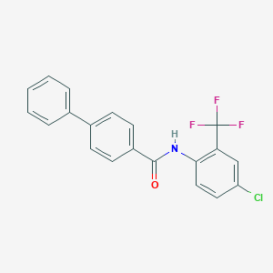 molecular formula C20H13ClF3NO B311036 N-[4-chloro-2-(trifluoromethyl)phenyl]biphenyl-4-carboxamide 