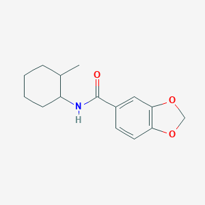 molecular formula C15H19NO3 B311041 N-(2-methylcyclohexyl)-1,3-benzodioxole-5-carboxamide 