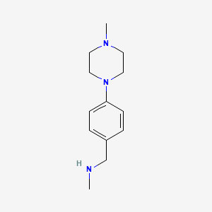 molecular formula C13H21N3 B3110422 N-methyl-N-[4-(4-methylpiperazin-1-yl)benzyl]amine CAS No. 179873-35-9