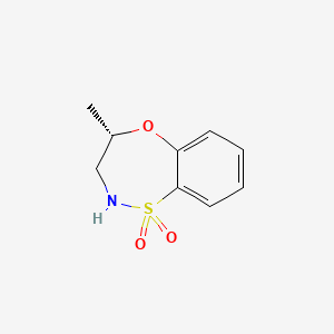 molecular formula C9H11NO3S B3110460 (S)-4-甲基-3,4-二氢-2H-苯并[b][1,4,5]恶噻氮杂菲 1,1-二氧化物 CAS No. 1799974-18-7