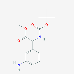 molecular formula C14H20N2O4 B3110507 2-(3-氨基苯基)-2-((叔丁氧羰基)氨基)乙酸甲酯 CAS No. 180081-34-9