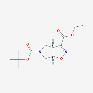 molecular formula C13H20N2O5 B3110542 5-叔丁基-3-乙基-6,6a-二氢-3aH-吡咯并[3,4-d]异噁唑-3,5(4H)-二羧酸酯 CAS No. 1802883-99-3