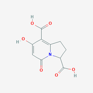 molecular formula C10H9NO6 B3110552 7-Hydroxy-5-oxo-1,2,3,5-tetrahydroindolizine-3,8-dicarboxylic acid CAS No. 1803347-45-6