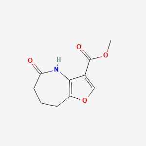 molecular formula C10H11NO4 B3110558 methyl 5-oxo-4H,5H,6H,7H,8H-furo[3,2-b]azepine-3-carboxylate CAS No. 180340-63-0