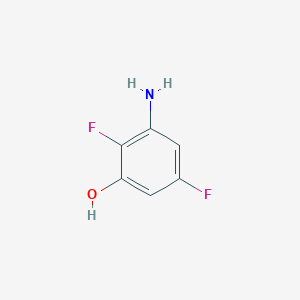 molecular formula C6H5F2NO B3110619 2,5-Difluoro-3-hydroxyaniline CAS No. 1803836-24-9