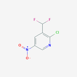 molecular formula C6H3ClF2N2O2 B3110725 2-Chloro-3-(difluoromethyl)-5-nitropyridine CAS No. 1805315-55-2