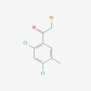 molecular formula C9H7BrCl2O B3110802 2',4'-Dichloro-5'-methylphenacyl bromide CAS No. 1806347-72-7