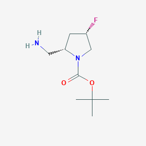 molecular formula C10H19FN2O2 B3110885 叔丁基（2S,4S）-2-(氨甲基）-4-氟-1-吡咯烷甲酸酯 CAS No. 1807919-97-6