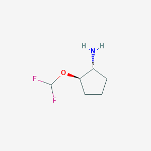 molecular formula C6H11F2NO B3110888 trans-2-(Difluoromethoxy)cyclopentan-1-amine CAS No. 1807941-11-2