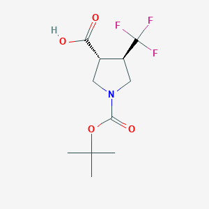 molecular formula C11H16F3NO4 B3110915 (3R,4R)-1-[(tert-butoxy)carbonyl]-4-(trifluoromethyl)pyrrolidine-3-carboxylic acid CAS No. 1808807-76-2