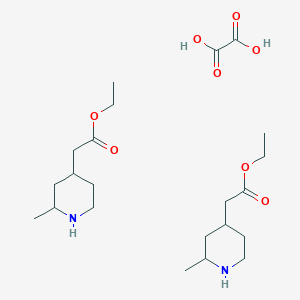 molecular formula C22H40N2O8 B3110956 Ethyl 2-(2-methylpiperidin-4-yl)acetate oxalate(2:1) CAS No. 1810070-27-9