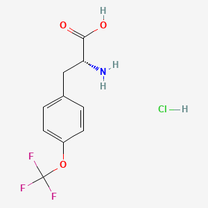 molecular formula C10H11ClF3NO3 B3110960 (R)-2-Amino-3-(4-(trifluoromethoxy)phenyl)propanoic acid hydrochloride CAS No. 1810074-80-6