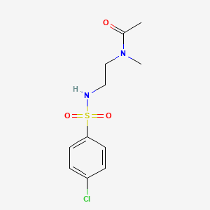 molecular formula C11H15ClN2O3S B3110990 N-(2-{[(4-chlorophenyl)sulfonyl]amino}ethyl)-N-methylacetamide CAS No. 181481-36-7