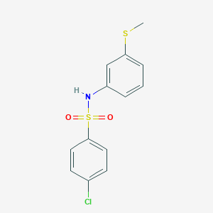 molecular formula C13H12ClNO2S2 B311104 4-chloro-N-[3-(methylsulfanyl)phenyl]benzenesulfonamide 