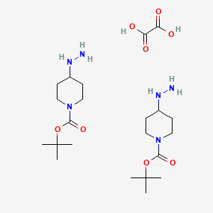 molecular formula C22H44N6O8 B3111040 叔丁基4-肼基哌啶-1-羧酸草酸盐(2:1) CAS No. 1818847-34-5