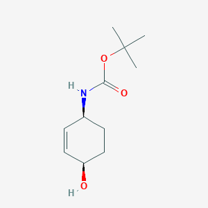 molecular formula C11H19NO3 B3111085 叔丁基 n-[顺式-4-羟基环己-2-烯-1-基]氨基甲酸酯 CAS No. 1820569-79-6