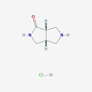 molecular formula C6H11ClN2O B3111143 (3aR,6aS)-Hexahydropyrrolo[3,4-c]pyrrol-1(2H)-one hydrochloride CAS No. 1820581-34-7