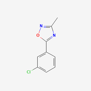 molecular formula C9H7ClN2O B3111173 5-(3-Chlorophenyl)-3-methyl-1,2,4-oxadiazole CAS No. 1820674-80-3