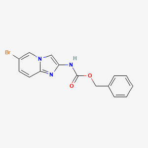molecular formula C15H12BrN3O2 B3111177 6-溴-2-(cbz-氨基)咪唑并[1,2-A]吡啶 CAS No. 1820685-79-7