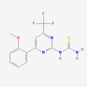 molecular formula C13H11F3N4OS B3111187 6-(2-Methoxyphenyl)-2-thioureido-4-(trifluoromethyl)pyrimidine CAS No. 1820712-72-8