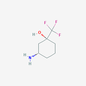 molecular formula C7H12F3NO B3111206 (1R,3S)-3-Amino-1-(trifluoromethyl)cyclohexanol CAS No. 1820746-53-9