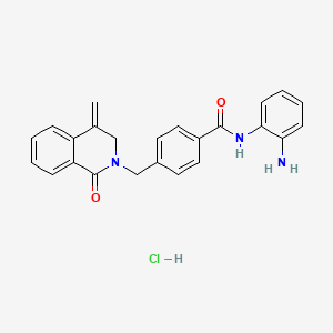 B3111220 N-(2-Aminophenyl)-4-[(4-methylidene-1-oxo-3H-isoquinolin-2-yl)methyl]benzamide;hydrochloride CAS No. 1820761-89-4