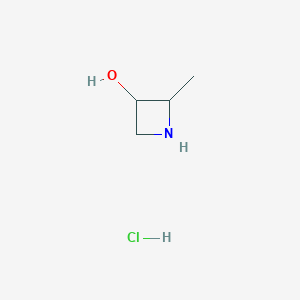 molecular formula C4H10ClNO B3111258 盐酸2-甲基氮杂环丁烷-3-醇 CAS No. 1821740-20-8
