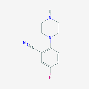 molecular formula C11H12FN3 B3111280 5-Fluoro-2-(piperazin-1-yl)benzonitrile CAS No. 182181-30-2