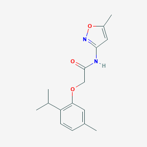 molecular formula C16H20N2O3 B311130 2-(2-isopropyl-5-methylphenoxy)-N-(5-methyl-3-isoxazolyl)acetamide 